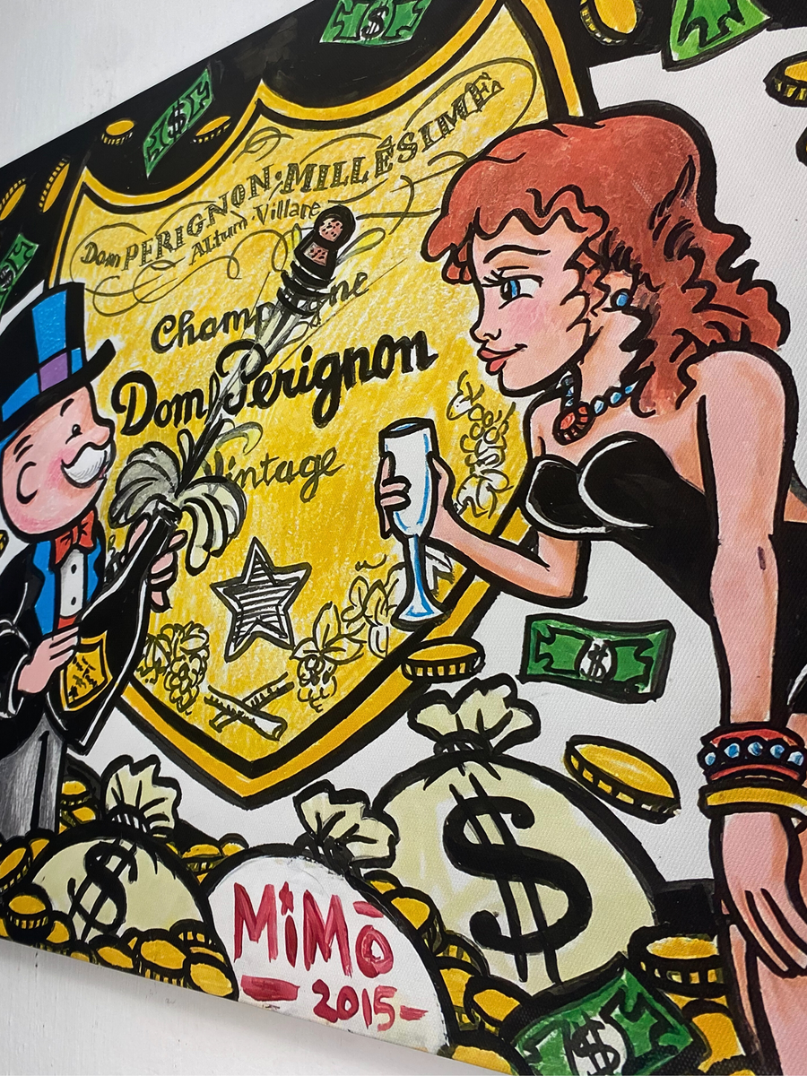Uniek Canvas Cartoon Wall Art - Framed Liquor - Wanddecoratie