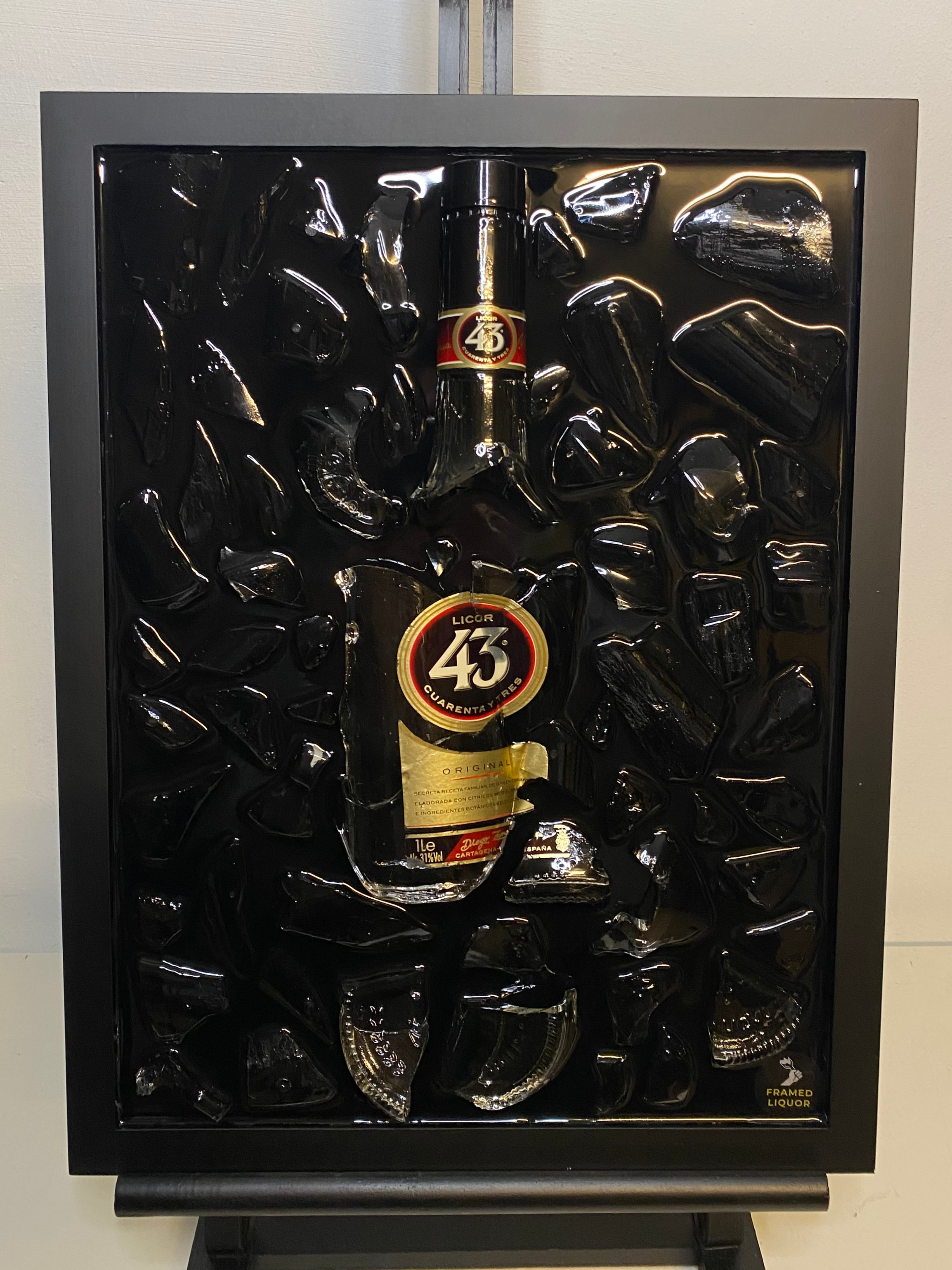 Cuarenta Y Tres Licor 43 Broken Bottle Art - Framed Liquor - Wall Art
