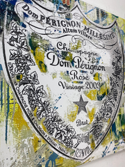 Uniek Canvas Champagne Logo Wall Art - Framed Liquor - Wanddecoratie