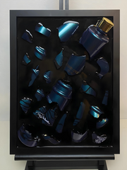 Roberto Cavalli Chameleon Broken Bottle Art - Framed Liquor - Wall Art