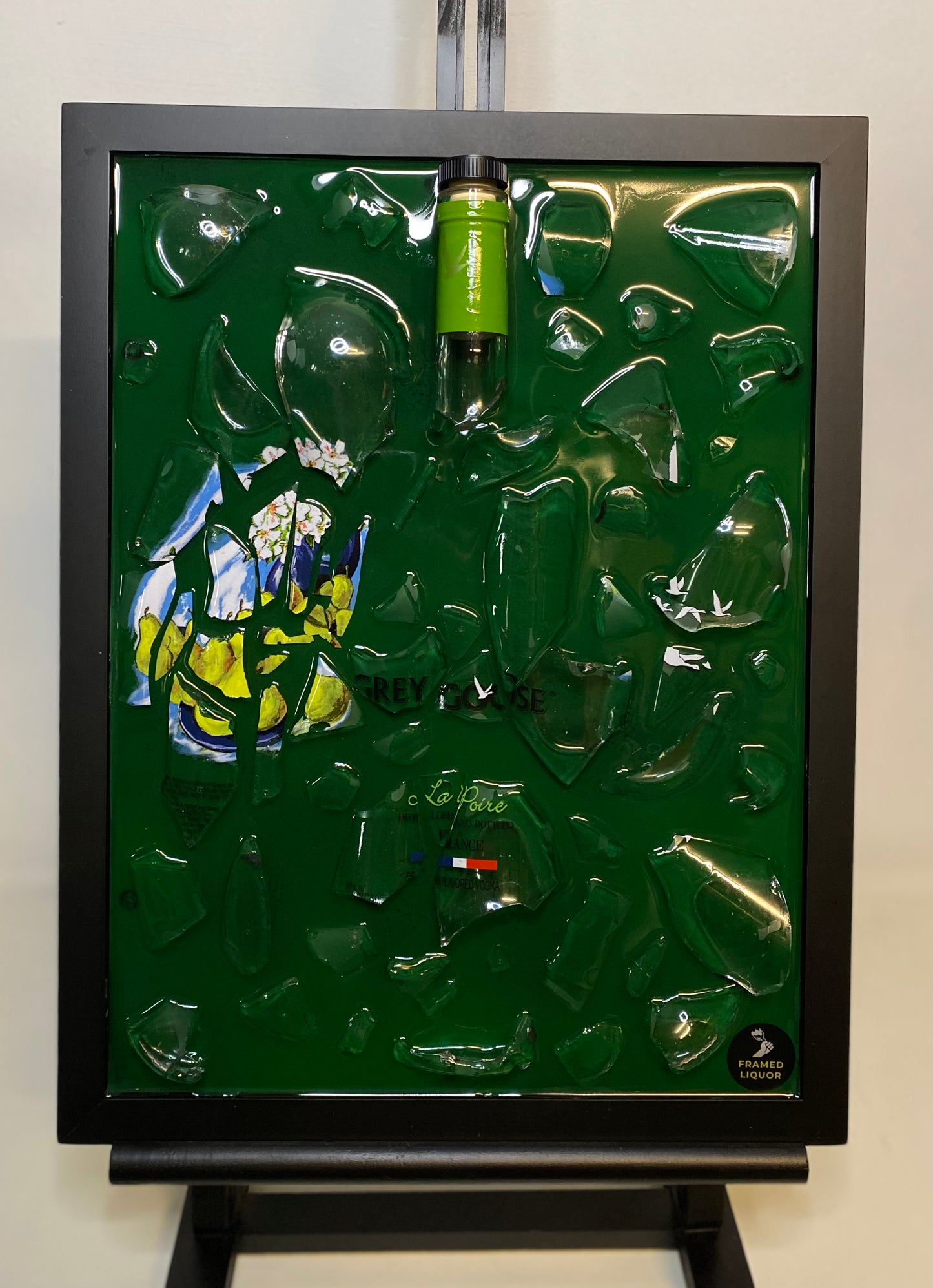 Green Goose Broken Bottle Art