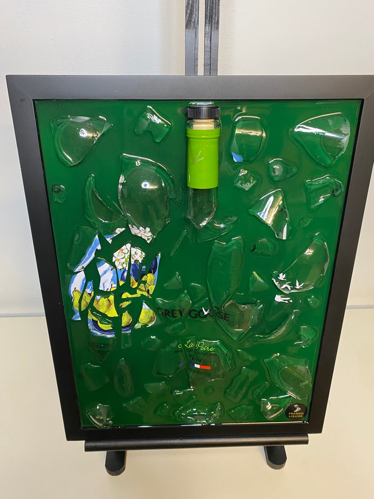 Green Goose Broken Bottle Art