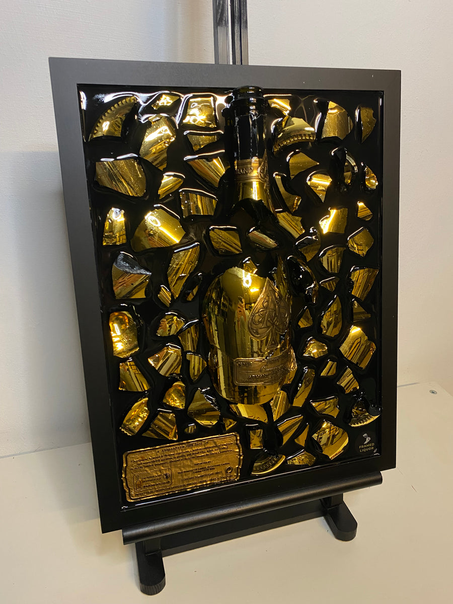 The Golden One 2 Broken Bottle Art - Framed Liquor