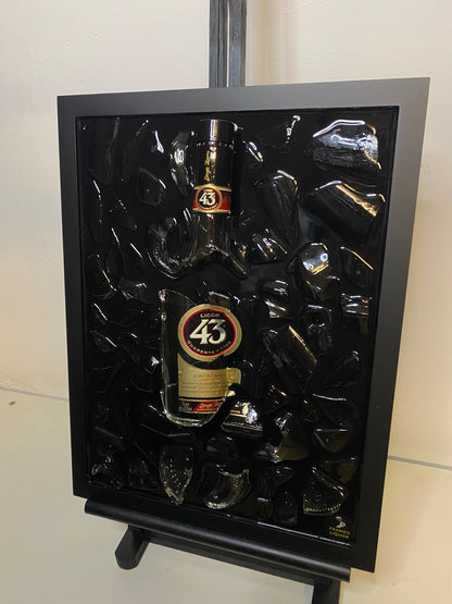 Cuarenta Y Tres Broken Bottle Art - Framed Liquor - Wall Art